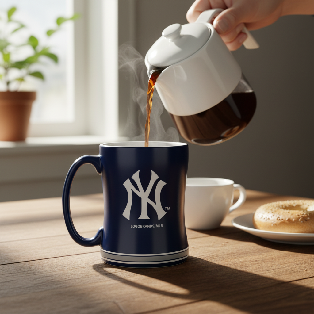 New York Yankees Team Color 14oz Embossed Ceramic Relief Mug
