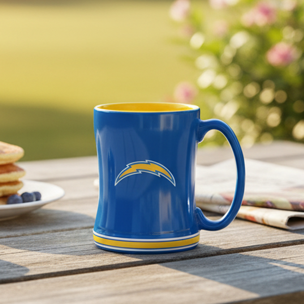 NFL Los Angeles Chargers Team Color 14oz Embossed Ceramic Relief Mug