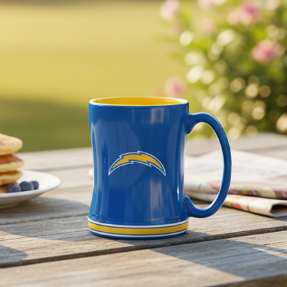 NFL Los Angeles Chargers Team Color 14oz Embossed Ceramic Relief Mug