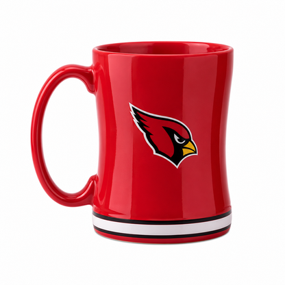 Arizona Cardinals Team Color 14oz Relief Mug (Embossed Ceramic)