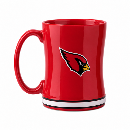 Arizona Cardinals Team Color 14oz Relief Mug (Embossed Ceramic)