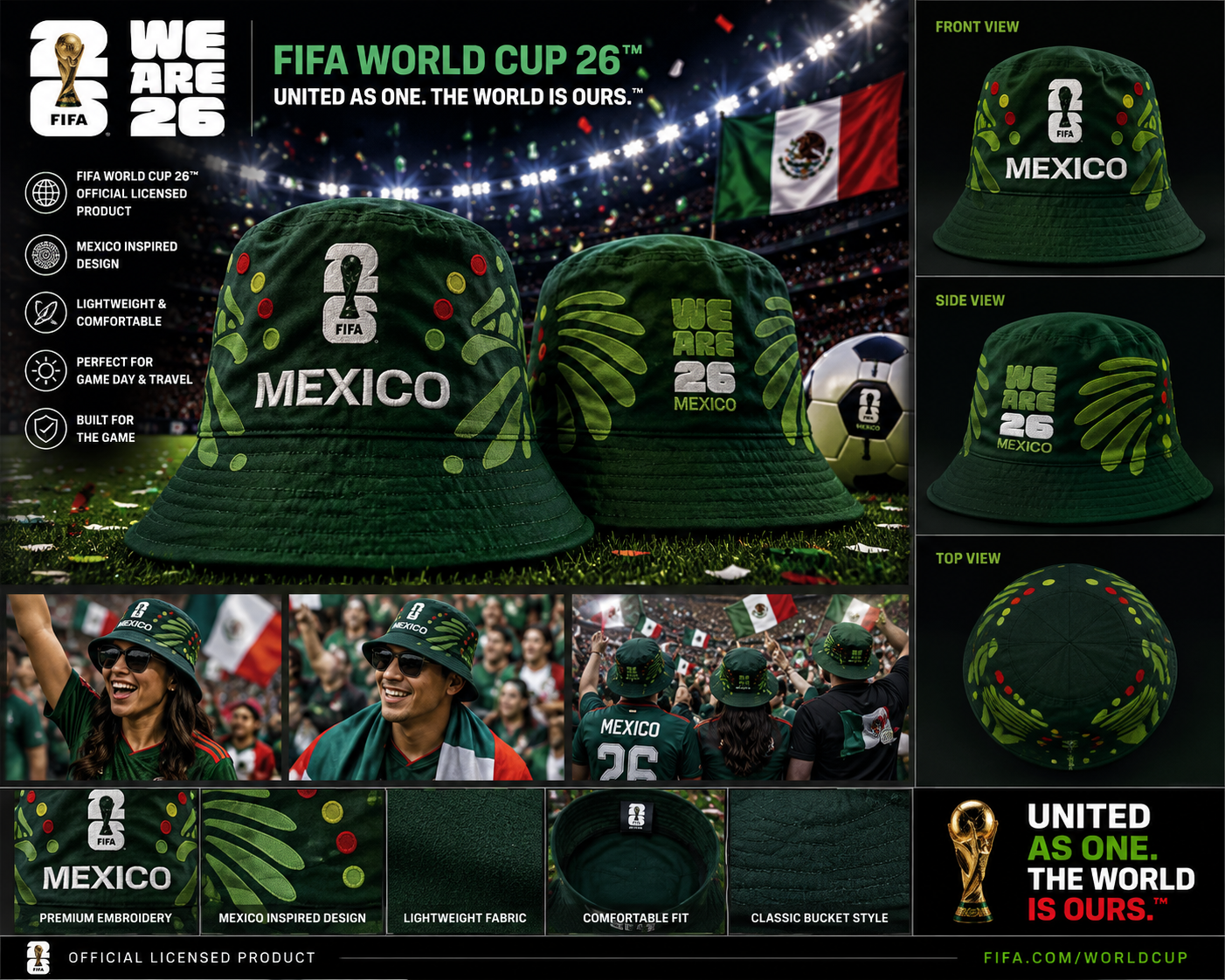 FIFA Mexico 26 Bucket Hat – Official Fan Supporter Edition