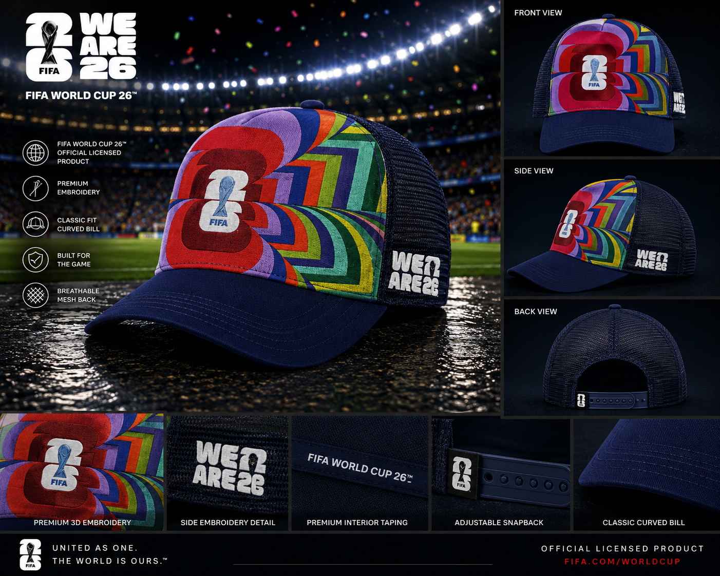 FIFA Multicolor Logo 26 Baseball Cap – Official Fan Supporter Edition