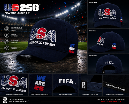 FIFA USA Navy Baseball Cap with USA Logo 26 – Official Fan Supporter Edition
