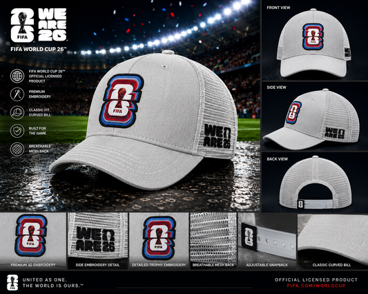 FIFA White Baseball Cap with Red 26 Logo – Official Fan Supporter Edition