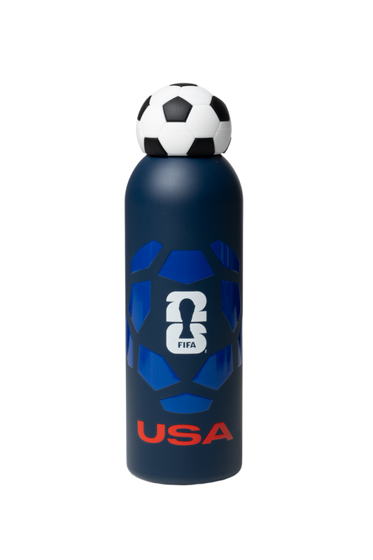 FIFA USA Football Bottle 800ml Stainless Steel with Football Lid – Official Fan Edition