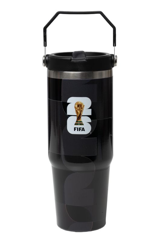 FIFA Black Stainless Steel 30oz Bottle with Handle – Official Fan Edition