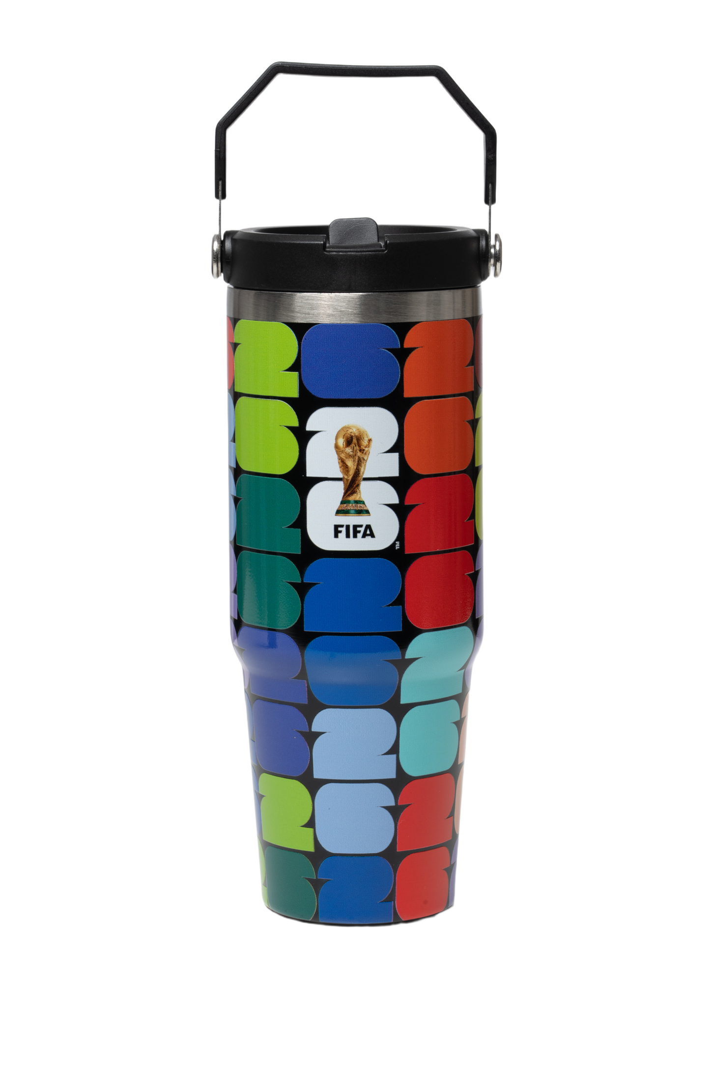 FIFA Multicolor Logo 30oz Stainless Steel Bottle with Handle – Official Fan Edition