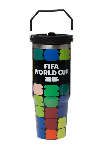 FIFA Multicolor Logo 30oz Stainless Steel Bottle with Handle – Official Fan Edition