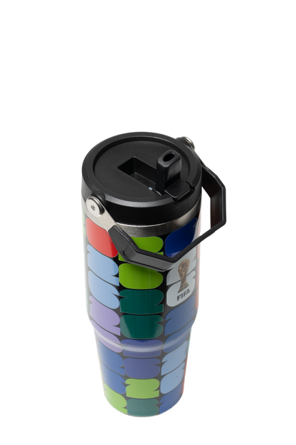 FIFA Multicolor Logo 30oz Stainless Steel Bottle with Handle – Official Fan Edition