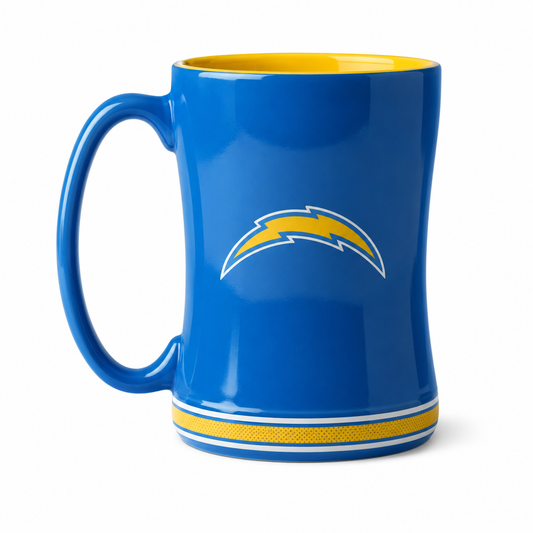 NFL Los Angeles Chargers Team Color 14oz Embossed Ceramic Relief Mug