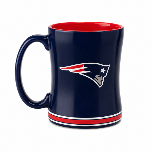 NFL New England Patriots Team Color 14oz Embossed Ceramic Relief Mug