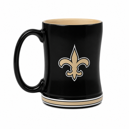 NFL New Orleans Saints Team Color 14oz Embossed Ceramic Relief Mug