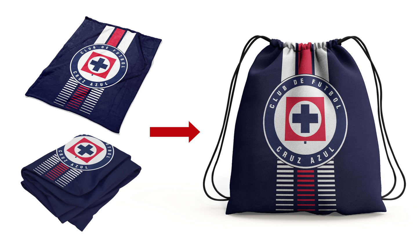 Soccer Cruz Azul Throw Silk Touch Blanket w/Carry Bag