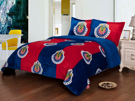 Soccer Chivas King Size 3pc Sherpa (Borrego) Set
