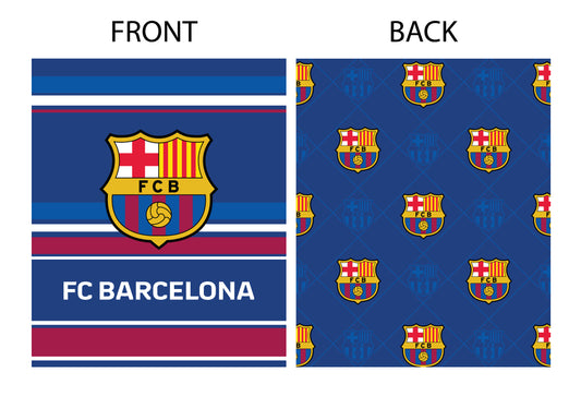 Soccer FC Barcelona King Size Reversible Blanket