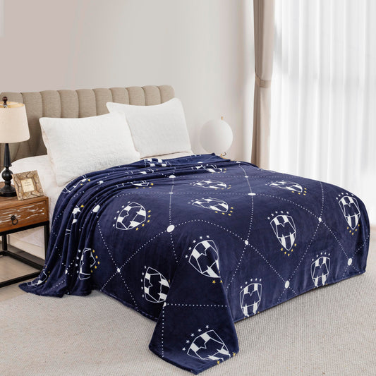 Soccer Monterrey Rayados King Size Fluffy Fleece Blanket ( Super Pl