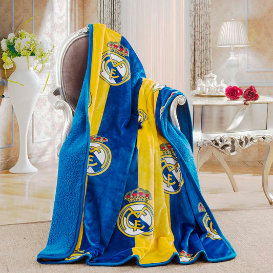 Soccer Real Madrid, Silk Touch Sherpa (Borrego) Lined Throw Blanket