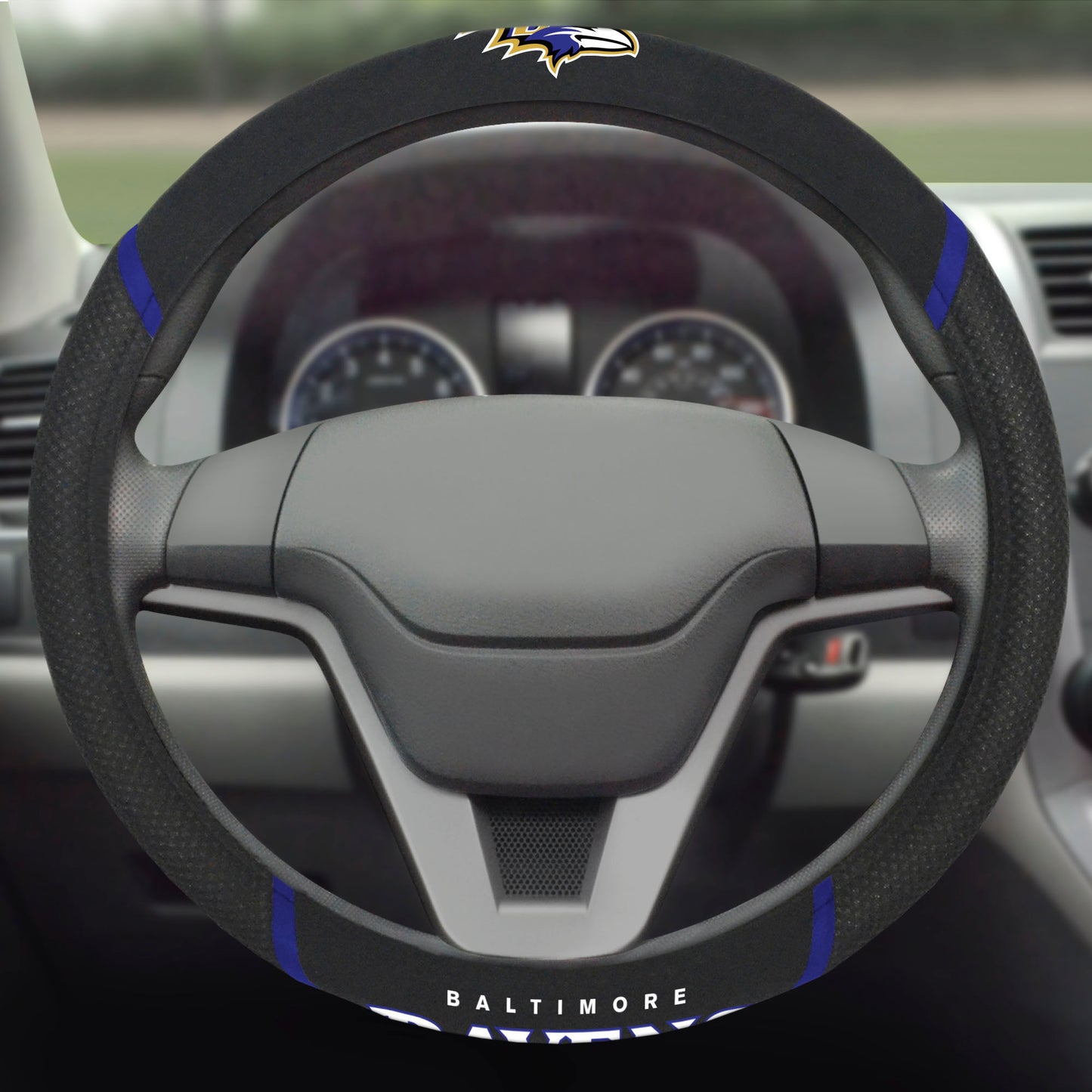 NFL Baltimore Ravens, Embroidered Steering Wheel Cover