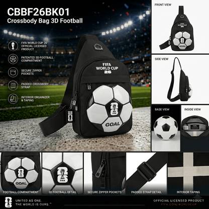 FIFA 3D Football Crossbody Bag – Official Football Fan Edition - Officially Licensed Fan Trendz Fan Gear - Apparel category - Fan Trendz