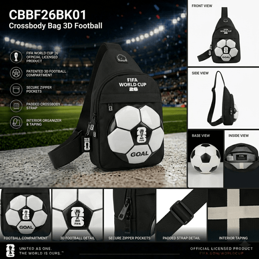 FIFA 3D Football Crossbody Bag – Official Football Fan Edition - Officially Licensed Fan Trendz Fan Gear - Apparel category - Fan Trendz