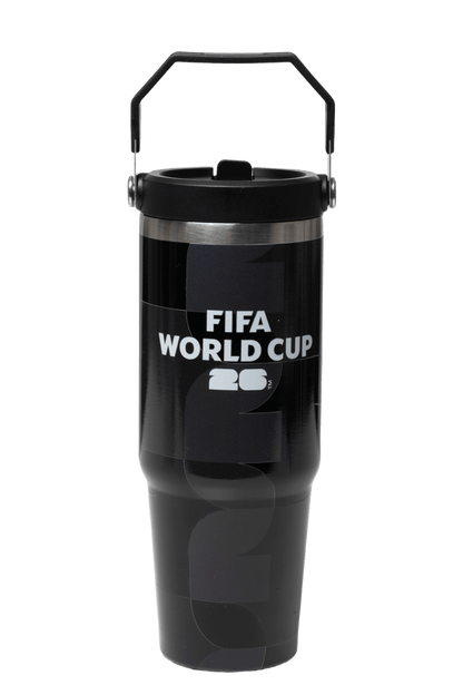 FIFA Black Stainless Steel 30oz Bottle with Handle – Official Fan Edition - Officially Licensed Fan Trendz Fan Gear - Apparel category - Fan Trendz