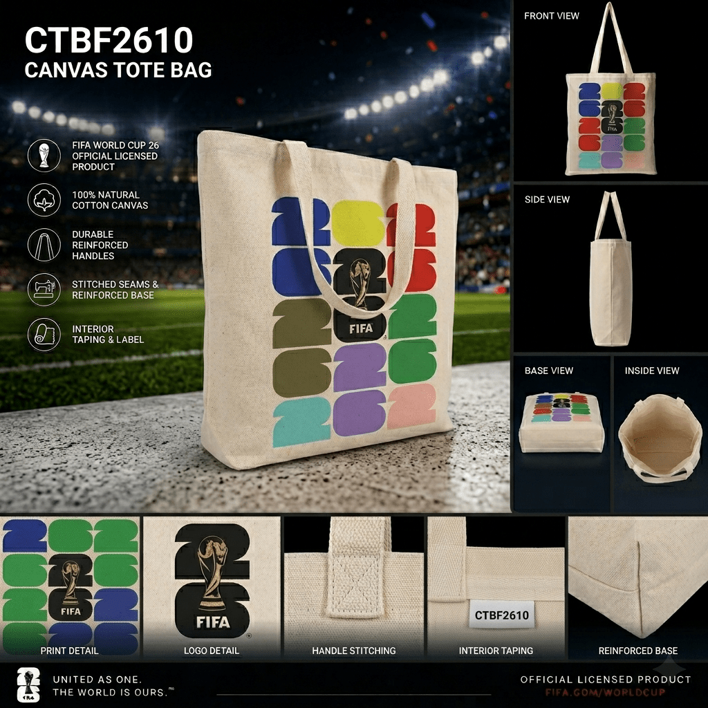 FIFA Canvas Tote Bag – Official Football Fan Edition Carry Bag - Officially Licensed Fan Trendz Fan Gear - Apparel category - Fan Trendz