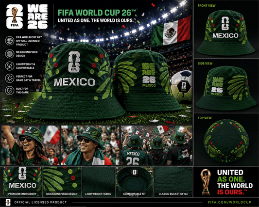 FIFA Mexico 26 Bucket Hat – Official Fan Supporter Edition - Officially Licensed Fan Trendz Fan Gear - Apparel category - Fan Trendz