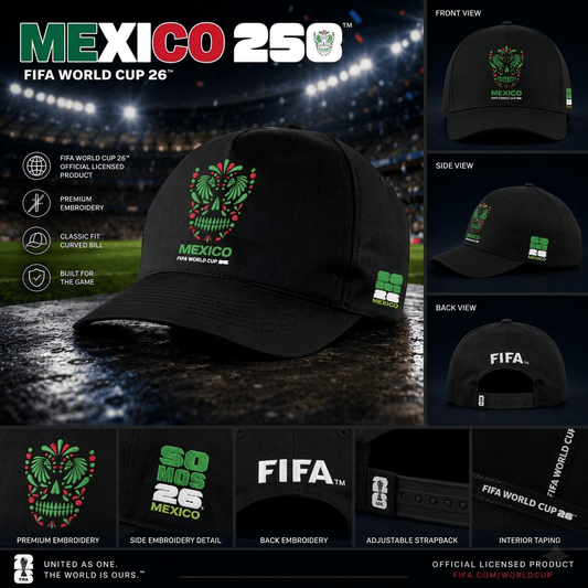 FIFA Mexico Black Baseball Cap – Official Fan Supporter Edition - Officially Licensed Fan Trendz Fan Gear - Apparel category - Fan Trendz