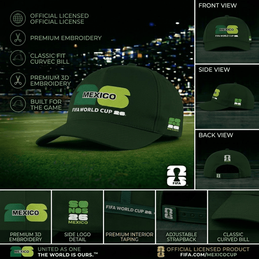 FIFA Mexico Green Baseball Cap – Official Fan Supporter Edition - Officially Licensed Fan Trendz Fan Gear - Apparel category - Fan Trendz