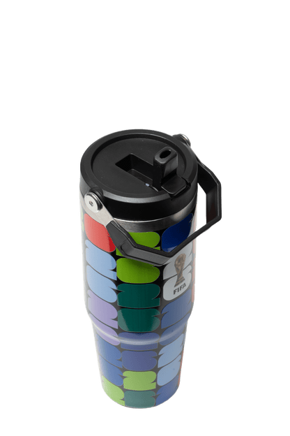 FIFA Multicolor Logo 30oz Stainless Steel Bottle with Handle – Official Fan Edition - Officially Licensed Fan Trendz Fan Gear - Apparel category - Fan Trendz