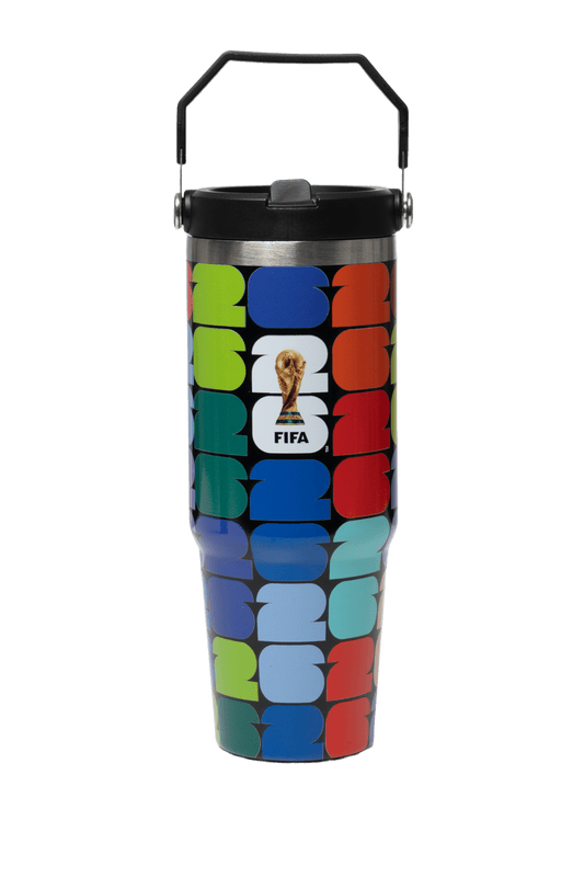 FIFA Multicolor Logo 30oz Stainless Steel Bottle with Handle – Official Fan Edition - Officially Licensed Fan Trendz Fan Gear - Apparel category - Fan Trendz