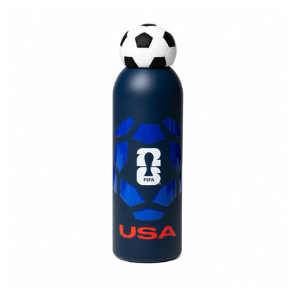 FIFA USA Football Bottle 800ml Stainless Steel with Football Lid – Official Fan Edition - Officially Licensed Fan Trendz Fan Gear - Apparel category - Fan Trendz