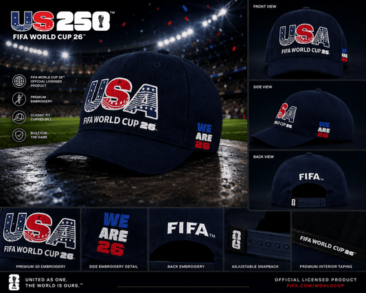 FIFA USA Navy Baseball Cap with USA Logo 26 – Official Fan Supporter Edition - Officially Licensed Fan Trendz Fan Gear - Apparel category - Fan Trendz