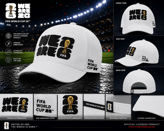 FIFA WE ARE 26 White Baseball Cap – Official Fan Supporter Edition - Officially Licensed Fan Trendz Fan Gear - Apparel category - Fan Trendz