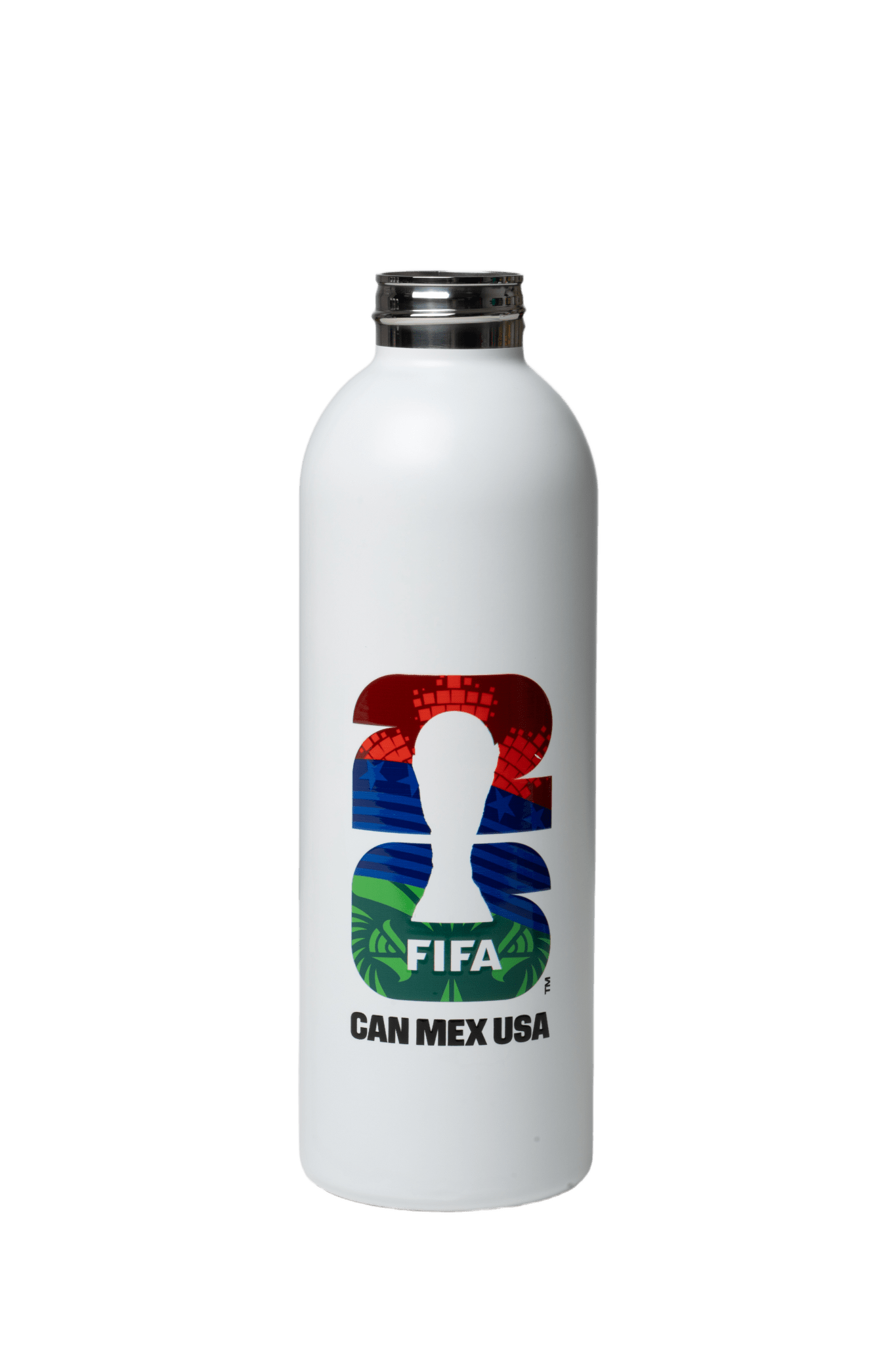 FIFA White 800ml Football Bottle with 26 Logo Stainless Steel & Football Lid – Official Fan Edition - Officially Licensed Fan Trendz Fan Gear - Apparel category - Fan Trendz