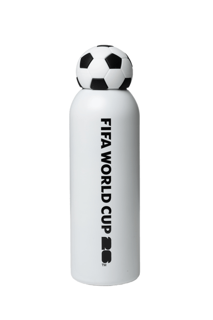 FIFA White 800ml Football Bottle with 26 Logo Stainless Steel & Football Lid – Official Fan Edition - Officially Licensed Fan Trendz Fan Gear - Apparel category - Fan Trendz