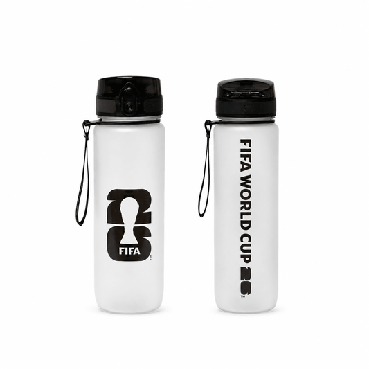 FIFA White Sport Water Bottle with Black 26 Logo – Official Fan Edition - Officially Licensed Fan Trendz Fan Gear - Apparel category - Fan Trendz