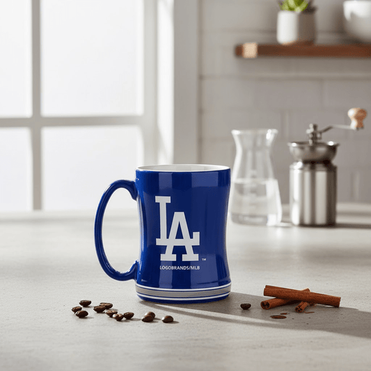 Los Angeles Dodgers Team Color 14oz Embossed Ceramic Relief Mug - Fan Trendz