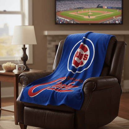 MLB Chicago Cubs 50x60" Plush Throw Blanket - Officially Licensed My Store Fan Gear - Apparel category - Fan Trendz