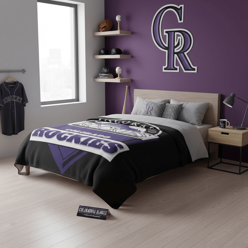 MLB Colorado Rockies 60 x 80" Plush Blanket - Officially Licensed My Store Fan Gear - Apparel category - Fan Trendz