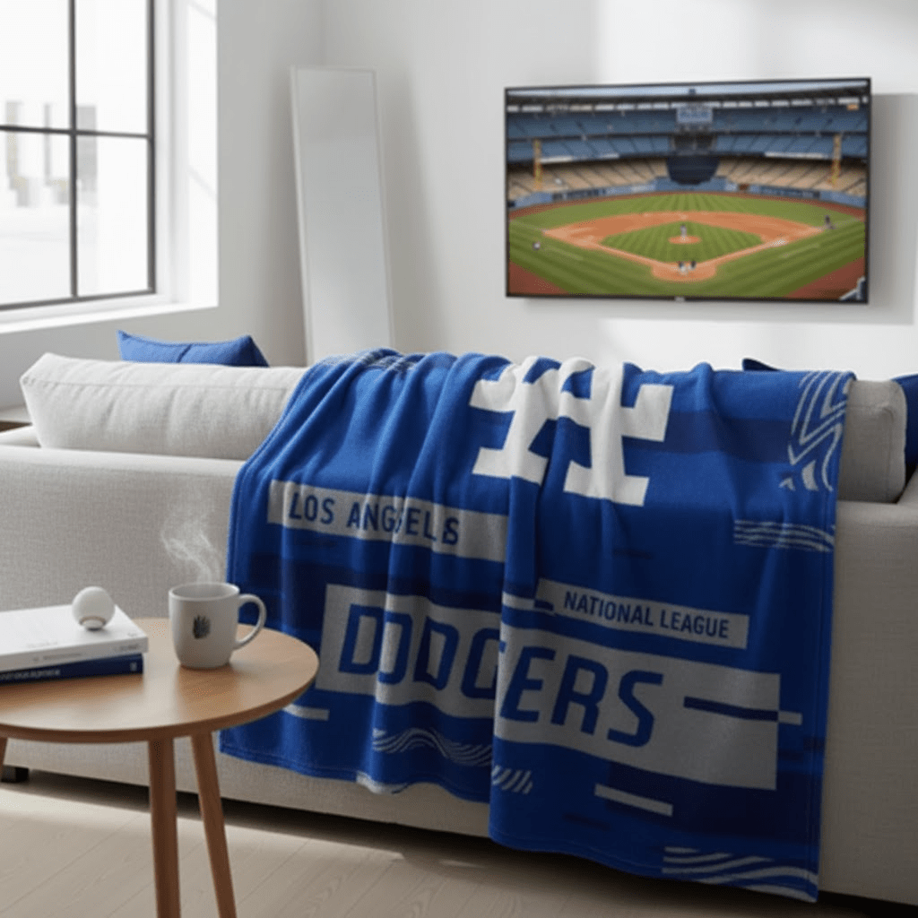 MLB Los Angeles Dodgers 50x60" Plush Throw Blanket - Officially Licensed My Store Fan Gear - Apparel category - Fan Trendz