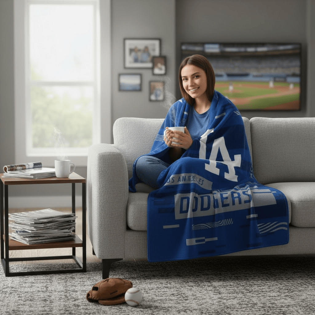 MLB Los Angeles Dodgers 60 x 80" Plush Blanket - Officially Licensed My Store Fan Gear - Apparel category - Fan Trendz