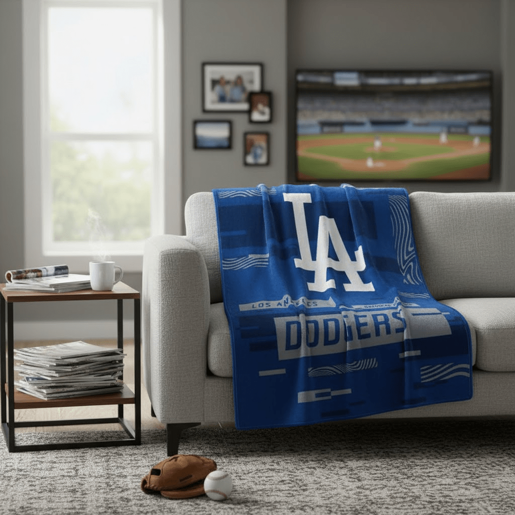 MLB Los Angeles Dodgers 60 x 80" Plush Blanket - Officially Licensed My Store Fan Gear - Apparel category - Fan Trendz