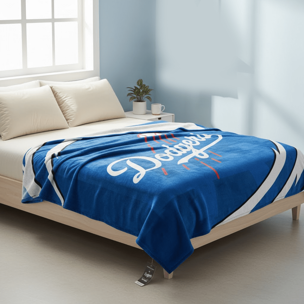 MLB Los Angeles Dodgers King Size" Plush Blanket - Officially Licensed My Store Fan Gear - Apparel category - Fan Trendz