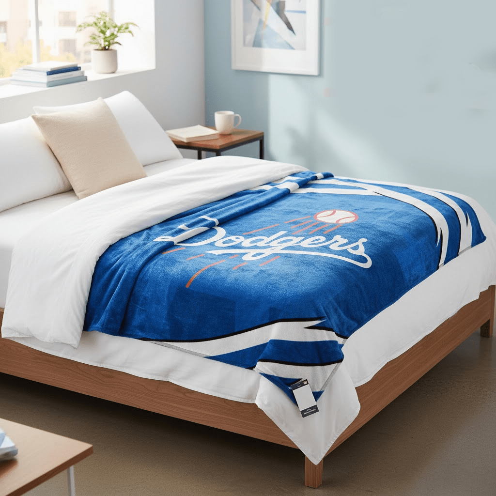 MLB Los Angeles Dodgers King Size" Plush Blanket - Officially Licensed My Store Fan Gear - Apparel category - Fan Trendz