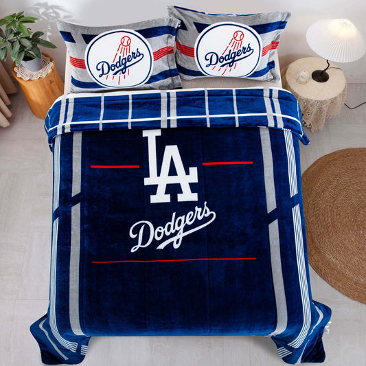 MLB Los Angeles Dodgers Queen Size Cloud Comforter 3 pc set - Fan Trendz