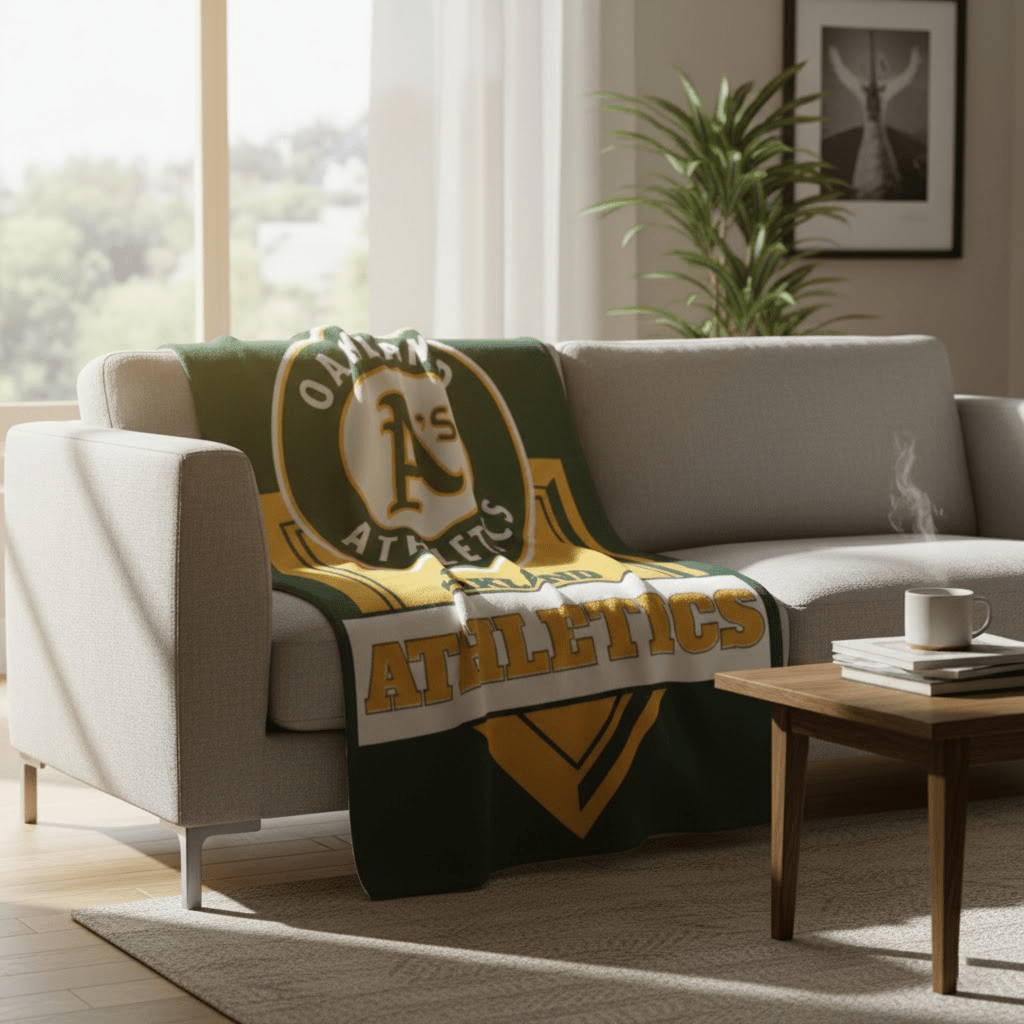 MLB Oakland Athletics 60x80" Plush Blanket - Officially Licensed My Store Fan Gear - Apparel category - Fan Trendz