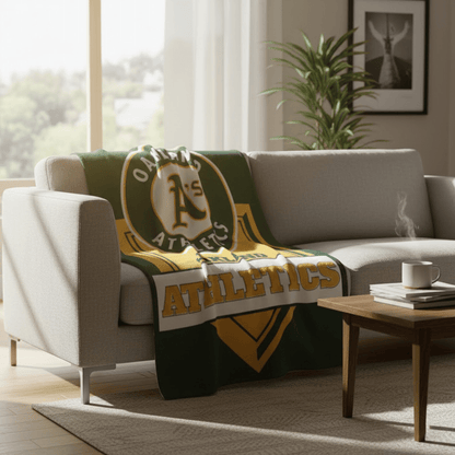 MLB Oakland Athletics 60x80" Plush Blanket - Officially Licensed My Store Fan Gear - Apparel category - Fan Trendz