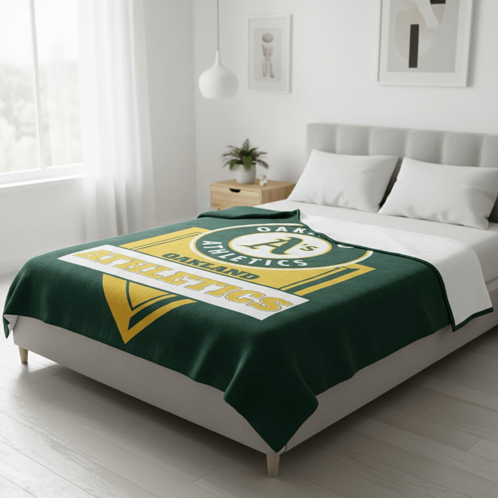 MLB Oakland Athletics 60x80" Plush Blanket - Officially Licensed My Store Fan Gear - Apparel category - Fan Trendz
